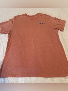 Huk orange blue logo short sleeve tee shirt top xxl